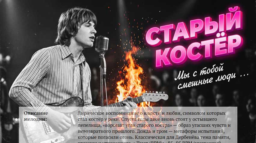 Старый Костер ВИА Здравствуй, Песня