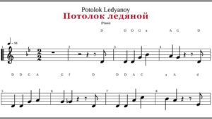 Потолок ледяной Piano Табы